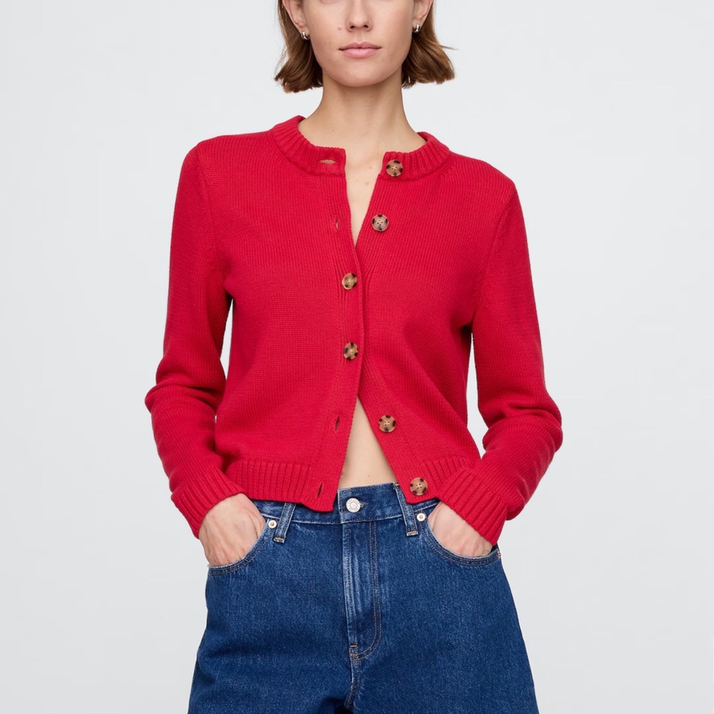 The gap red cardigan